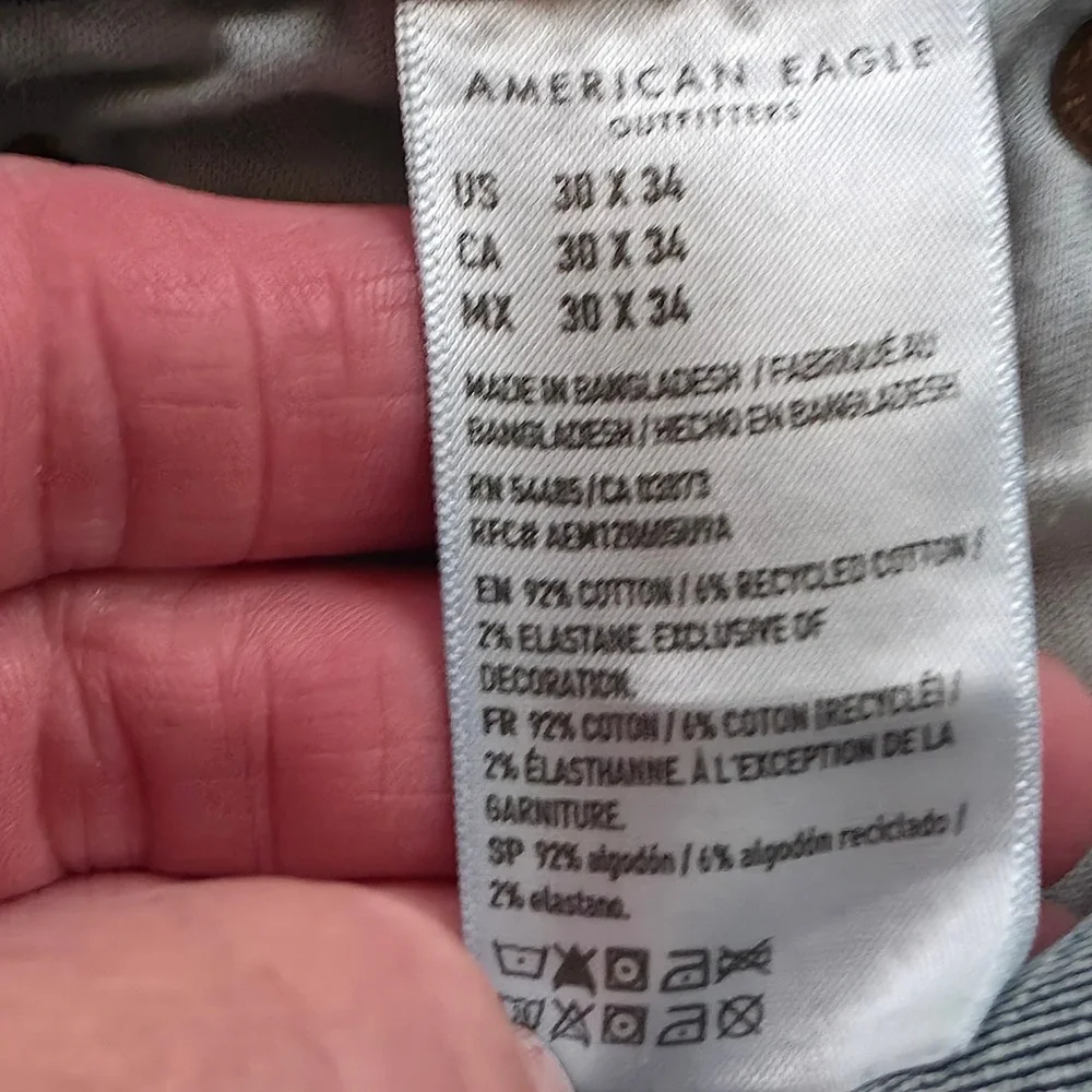 American Eagle Airflex+ Straight Jeans Mens 30x34‎ Blue Excellent